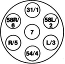 HELLA 8JB 005 949-001 Socket - 12V - 13-pin connector - Plug: Screw Contact