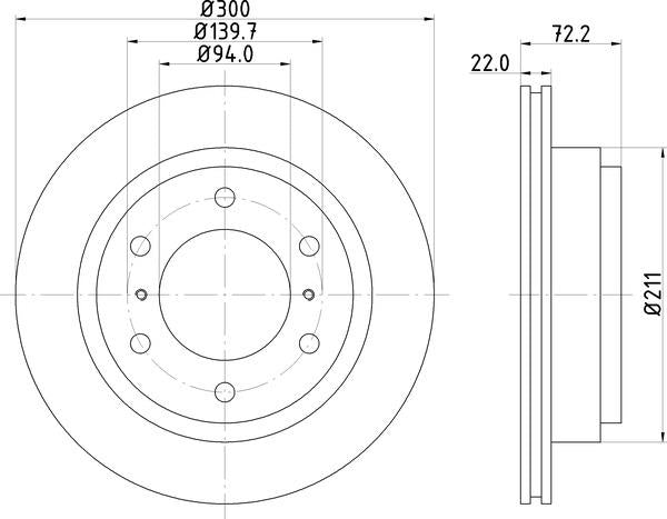 Mintex Brake Discs fits -Mitsubishi V302:5 MDC1794 (also fits other vehicles)