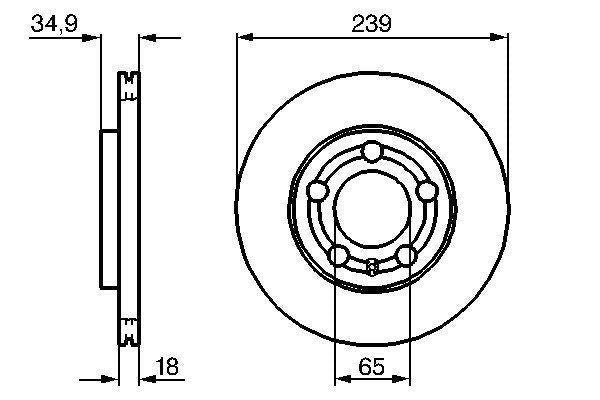 Bosch Brake Disc Pair Part No - 0986479036