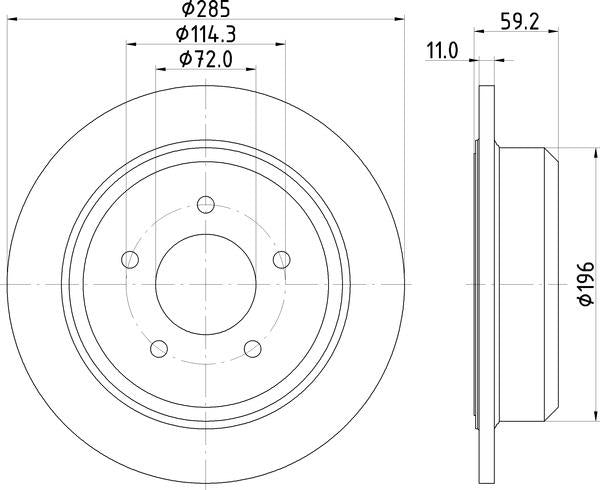 Mintex Brake Discs fits -Jeep S285:5 MDC1331 (also fits other vehicles)