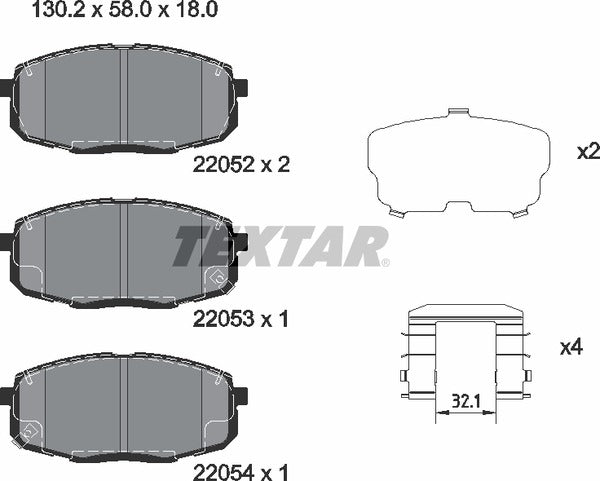 Textar Brake Pad Set - 2205201