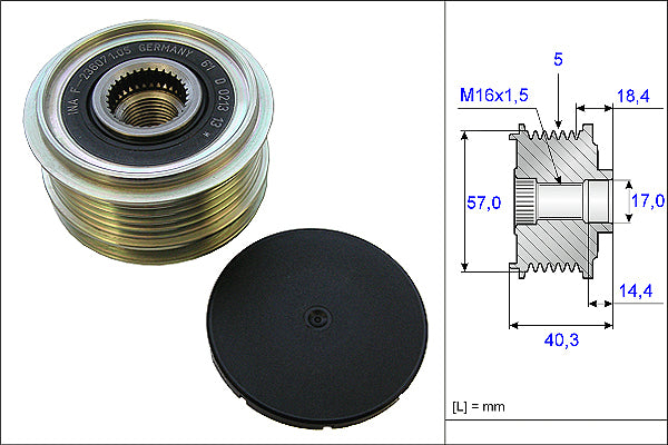 INA Alternator Freewheel Clutch - Part No - 535018710