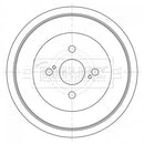 Borg & Beck Brake Drum (Single) -BBR7262