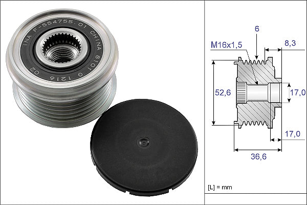 INA Alternator Freewheel Clutch - Part No - 535013710
