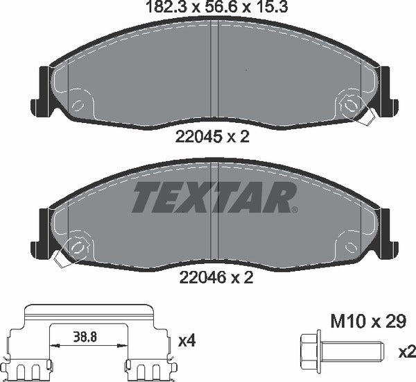 Textar Brake Pad Set - 2204501