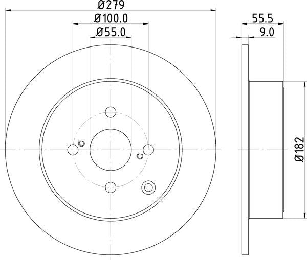 Mintex Brake Discs fits -Toyota S256:5 MDC1677 (also fits other vehicles)