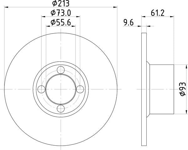 Mintex Brake Discs fits -Austin Innocenti Morris Rover V280:4 MDC75 (also fits other vehicles)