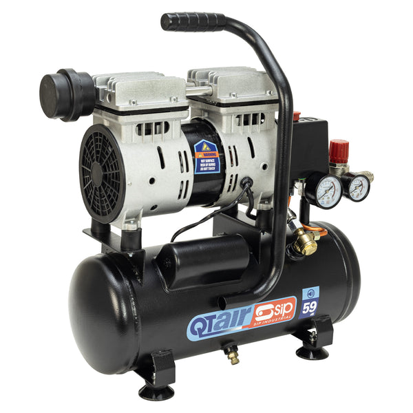 SIP QT AIR DD 0.75hp 6ltr Quiet Ultra Low Noise Oil-Free Direct Drive Compressor