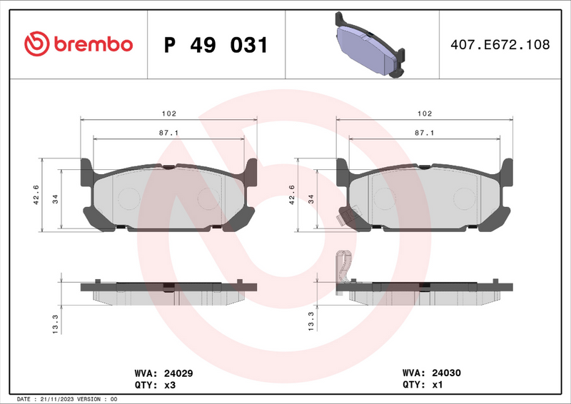 Brembo Brake Pad Set - P49031