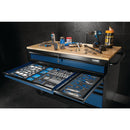 BUNKER Workbench Roller Tool Cabinet, 10 Drawer, 56", Blue