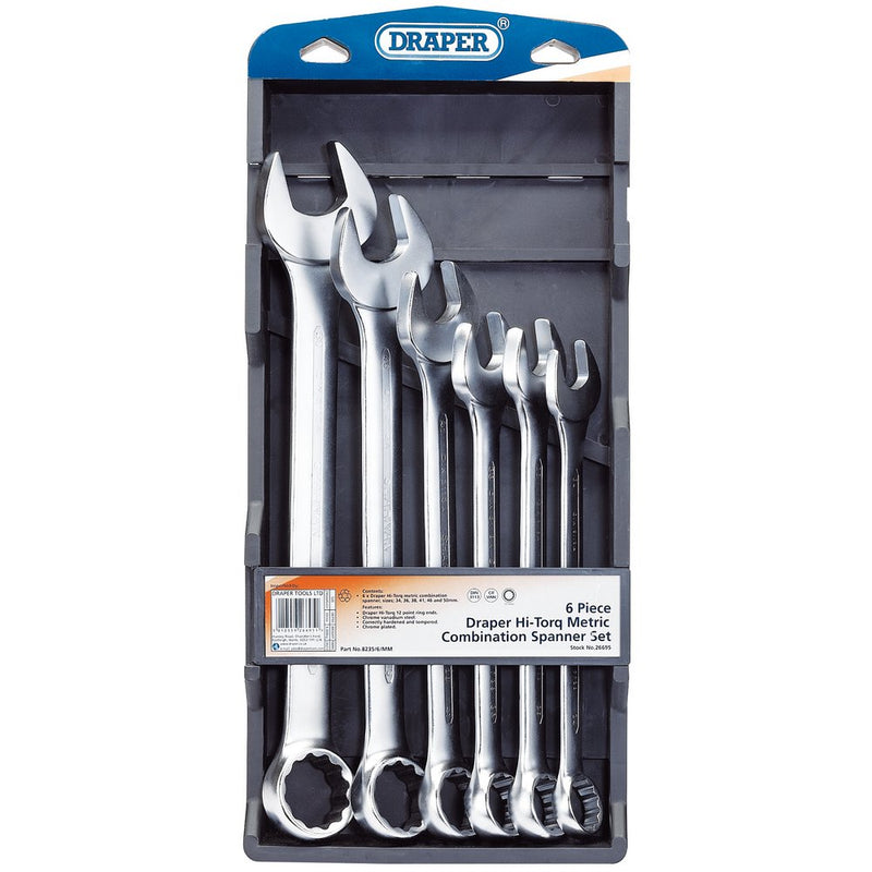 Draper Hi-Torq Metric Combination Spanner Set (6 Piece) - 26695