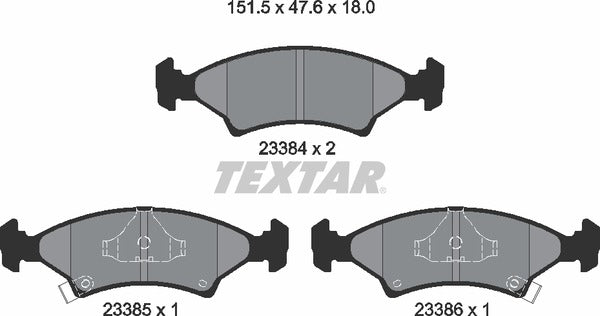 Textar Brake Pad Set - 2338401