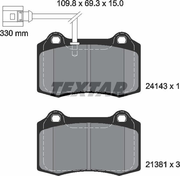 Textar Brake Pad Set - 2414301