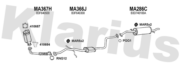 Klarius MA367H - Centre Pipe  - Fits Mazda Demio 1.3i