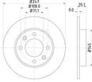 Mintex Brake Discs fits -Citroën Peugeot S247:4 MDC1493C (also fits other vehicles)