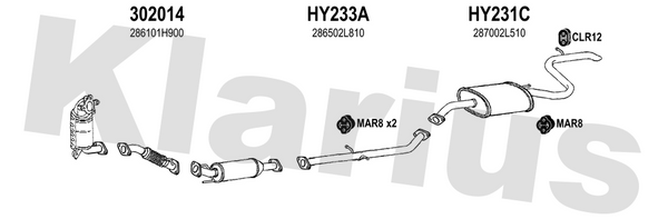 Klarius 302014 - Front Pipe For Cat  - Fits Hyundai i30 1.6CRDi