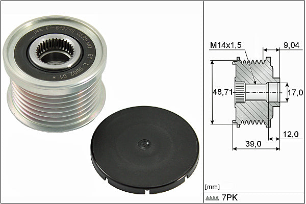 INA Alternator Freewheel Clutch - Part No - 535027510