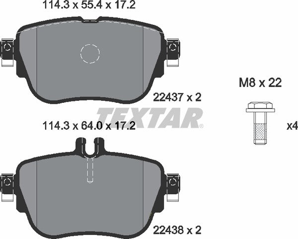 Textar Brake Pad Set - 2243701