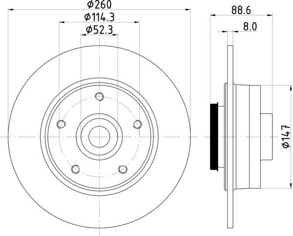 Mintex Brake Discs fits -Renault S316:5 MDC2795C (also fits other vehicles)