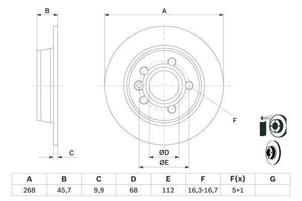 Bosch Brake Disc Pair Part No - 0986478421