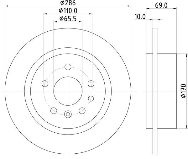 Mintex Brake Discs fits -Saab S286:5 MDC1380 (also fits other vehicles)