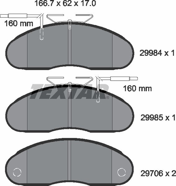 Textar Brake Pad Set - 2998401