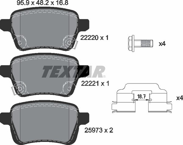 Textar Brake Pad Set - 2222001