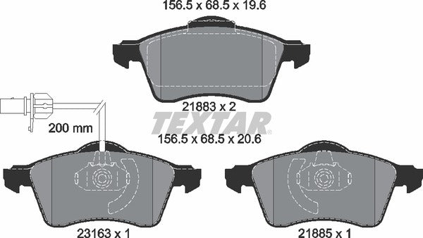 Textar Brake Pad Set - 2188501
