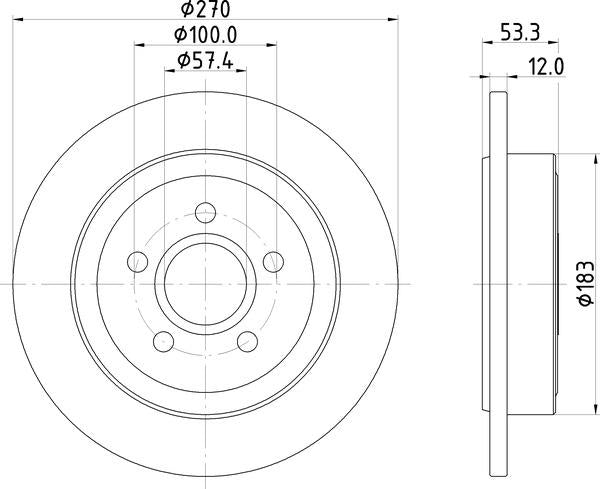Mintex Brake Discs fits -Chrysler V251:4 MDC2707 (also fits other vehicles)
