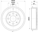 Mintex Brake Drum (Single) fits -Fiat Opel Vauxhall MBD255 (also fits other vehicles)