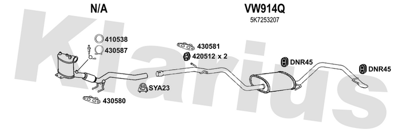 Klarius VW914Q - Box With Tail Pipe  - Fits Volkswagen Golf VI 1.6TDi