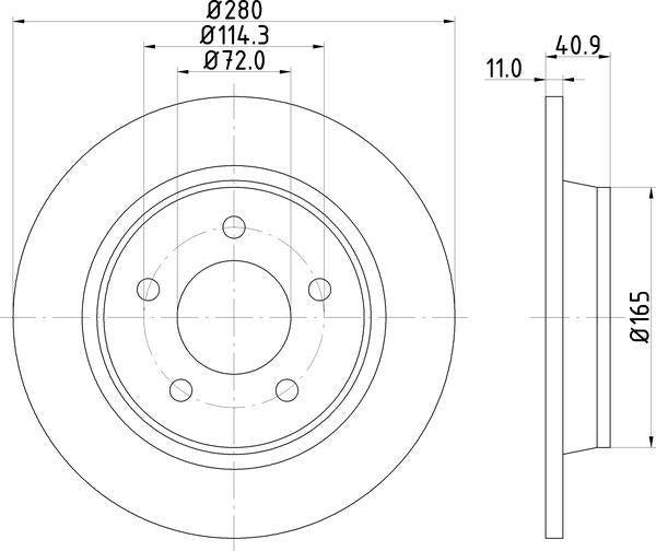 Mintex Brake Discs fits -Mazda V325:5 MDC1717 (also fits other vehicles)