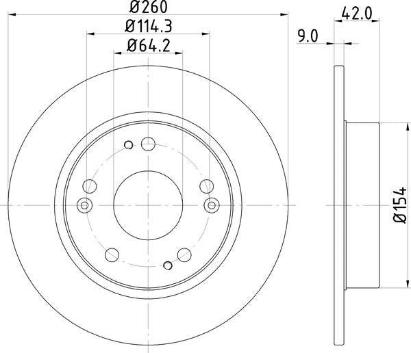 Mintex Brake Discs fits -Honda S290:5 MDC1833C (also fits other vehicles)