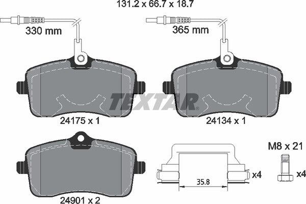 Textar Brake Pad Set - 2417501