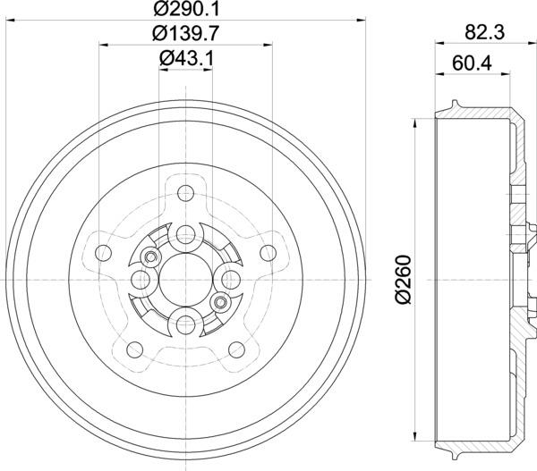 Mintex Brake Drum (Single) fits -Kia MBD360 (also fits other vehicles)