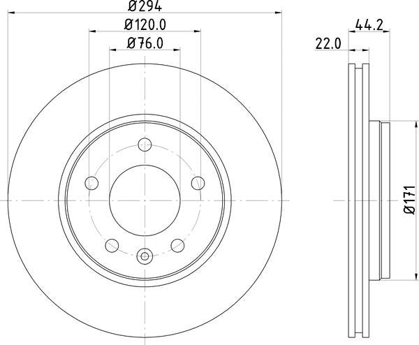 Mintex Brake Discs fits -Volkswagen S271:5 MDC1708C (also fits other vehicles)