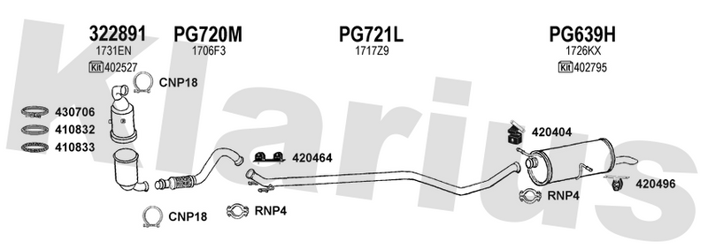 Klarius 322891 - Catalyst Type Approved Withpip  - Fits Citroen Berlingo 1.6HDi
