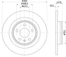 Mintex Brake Discs fits -Volvo V324:5 MDC2838C (also fits other vehicles)