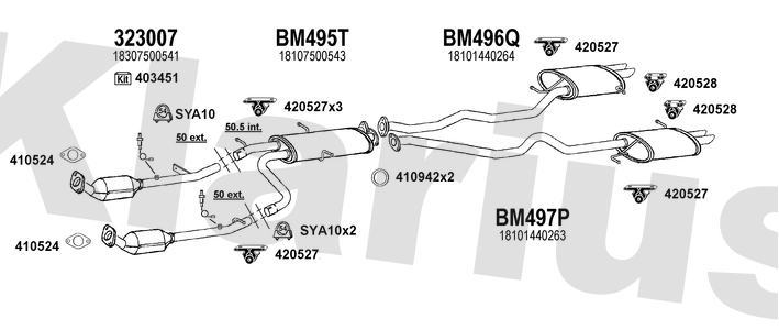 Klarius 323007 - Catalyst Type Approved Withpip  - Fits BMW X5 4.4i