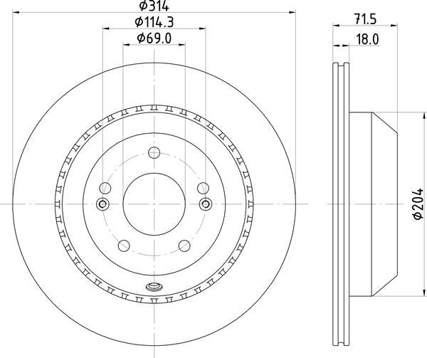 Mintex Brake Discs fits -Kia V280:4 MDC2855C (also fits other vehicles)