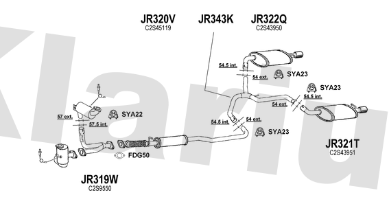 Klarius JR319W - Centre Pipe  - Fits Jaguar X-Type 2.5,3.0i