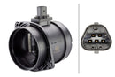 HELLA 8ET 358 095-671 Air Mass Sensor - 4-pin connector - Bolted/Bayonet - without housing