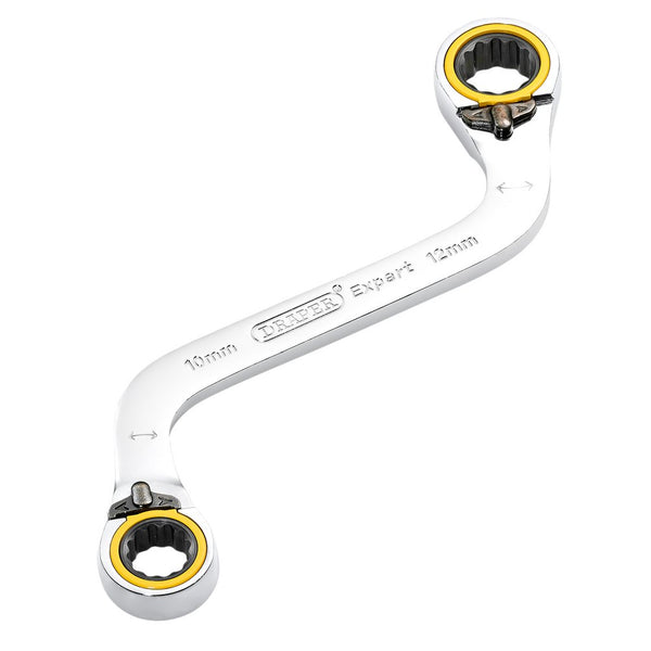 Draper Expert HI-TORQ® Double Ring Ratchet S-Shape Spanner, 10 x 12mm