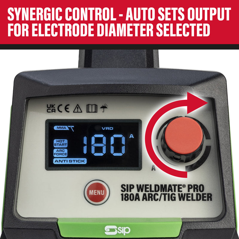 SIP WELDMATE® PRO 180A ARC/TIG Inverter Welder