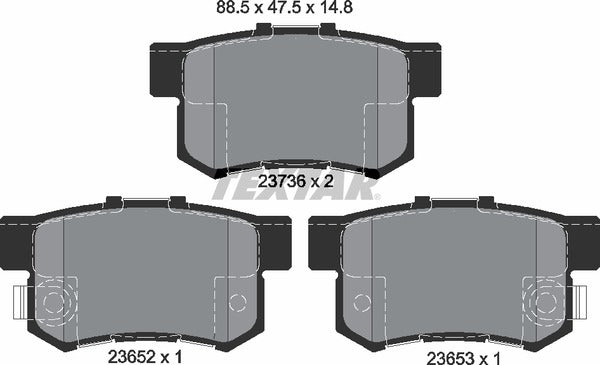 Honda, Brake Pad Set - Textar 2365201