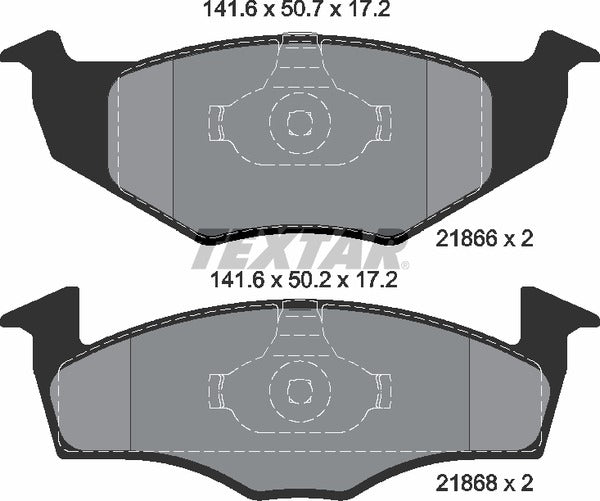 Seat Skoda VW, Brake Pad Set - Textar 2186602