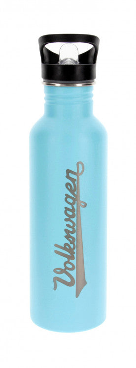 VW T1 Bus Stainless Steel Drinking Bottle 750ml - Vintage Logo/Turquoise