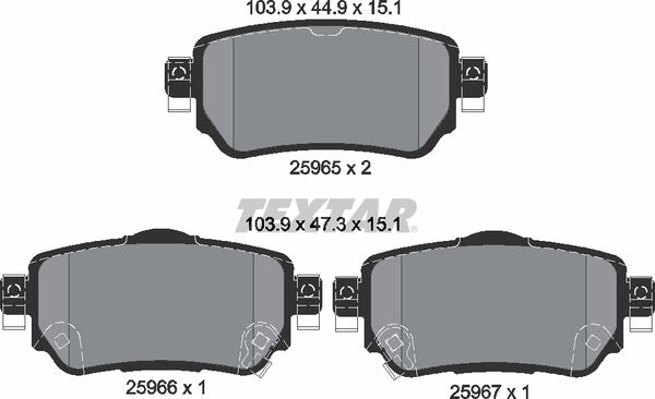 Textar Brake Pad Set - 2596501