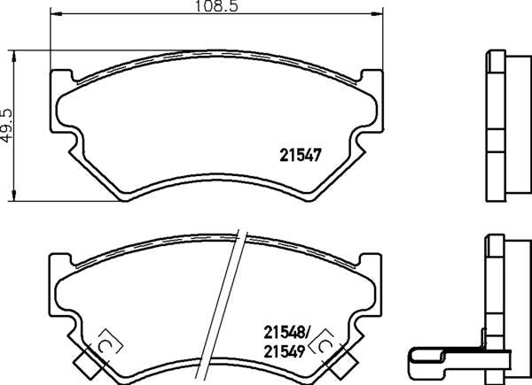 Mintex Brake Pad Set fits -Subaru MDB1508 (also fits other vehicles)