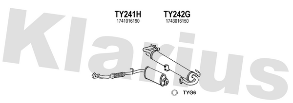 Klarius TY241H - Box With Front Pipe  - Fits Toyota MR2 1.6i